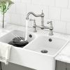 wowow bridge kitchen sink mixer tap brushed nickel 2