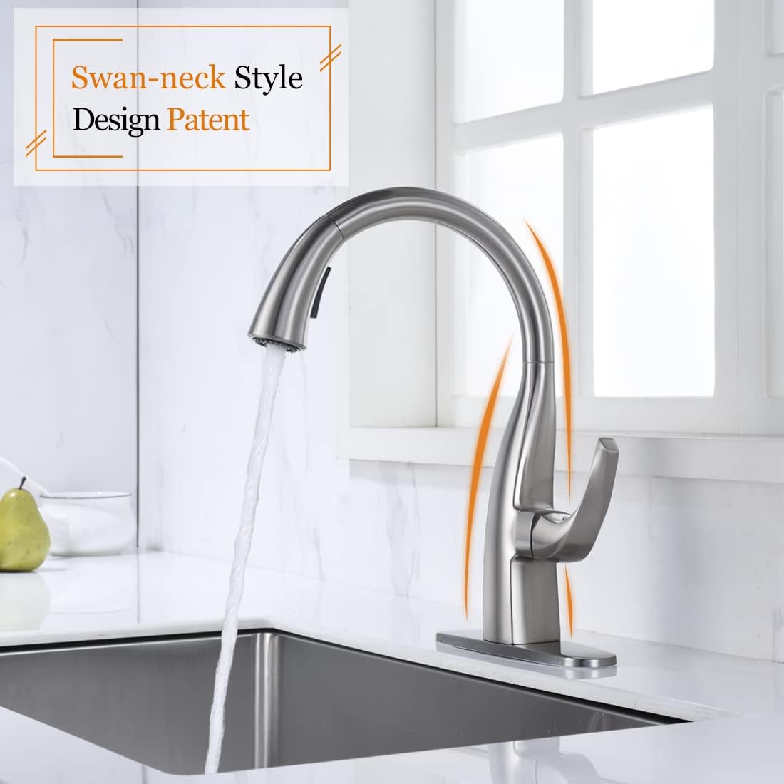 wowow gooseneck kitchen faucet with pull out sprayer 5