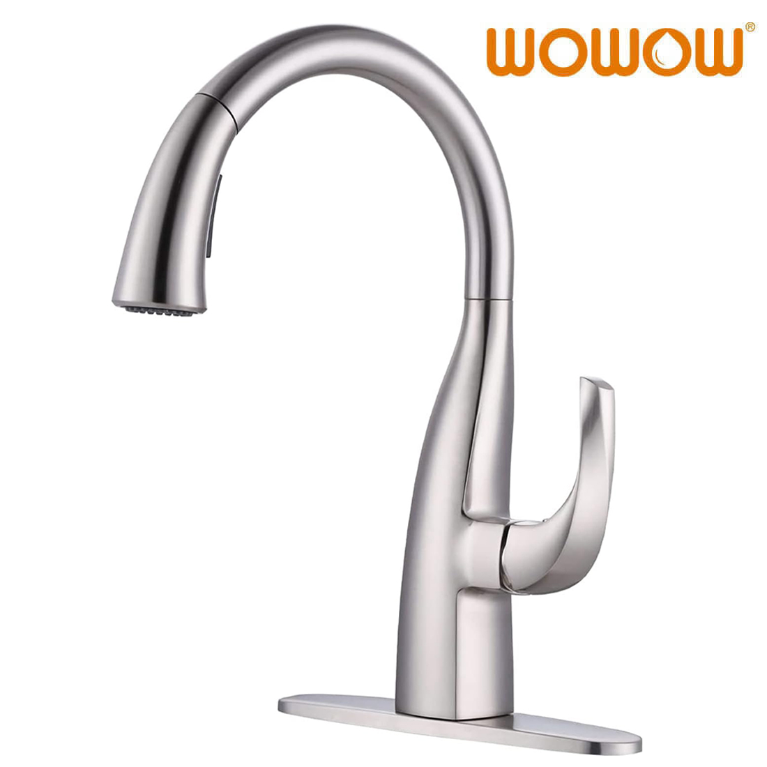 wowow gooseneck kitchen faucet with pull out sprayer 6