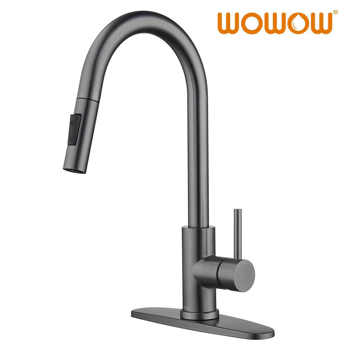 wowow gray kitchen faucets with pull down sprayer 10
