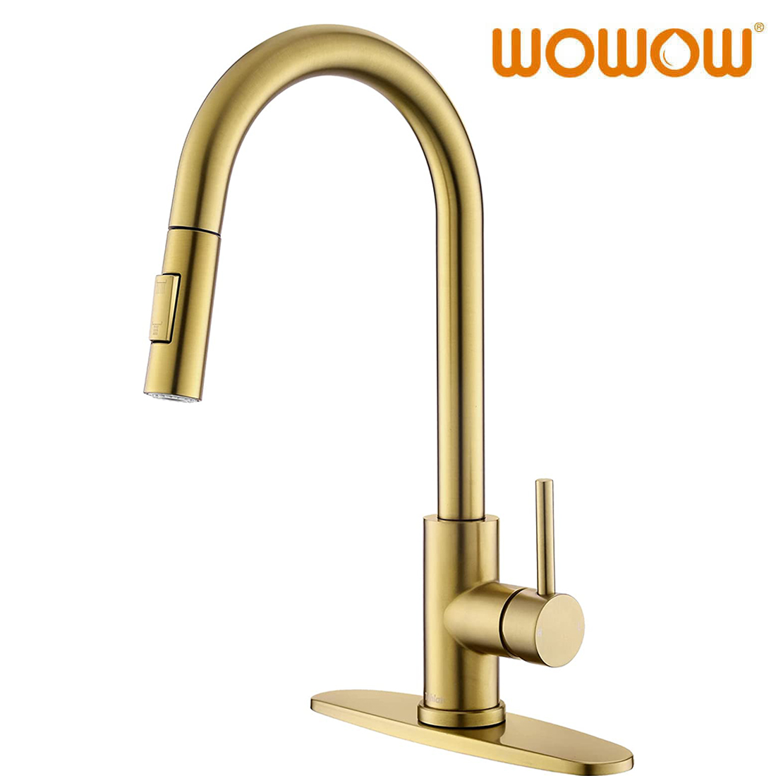 wowow kitchen faucets single handle with pull down sprayer 4