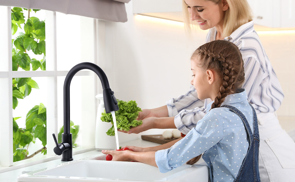 wowow matte black kitchen mixer tap 19