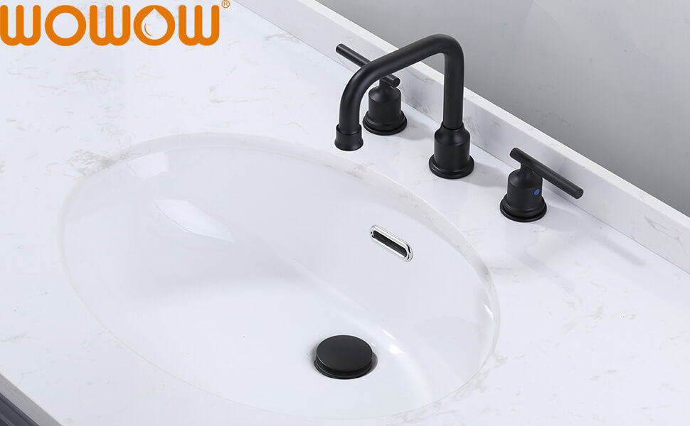 wowow pop up drain assembly stopper black