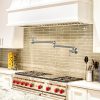 wowow pot filler faucet over stove in brushed nickel