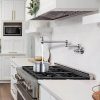 wowow pot filler faucet over stove in brushed nickel