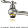 wowow pot filler faucet over stove in brushed nickel