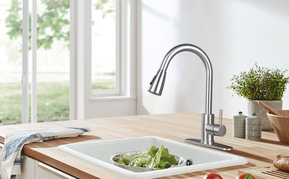 wowow top rated pull down kitchen faucets single hole