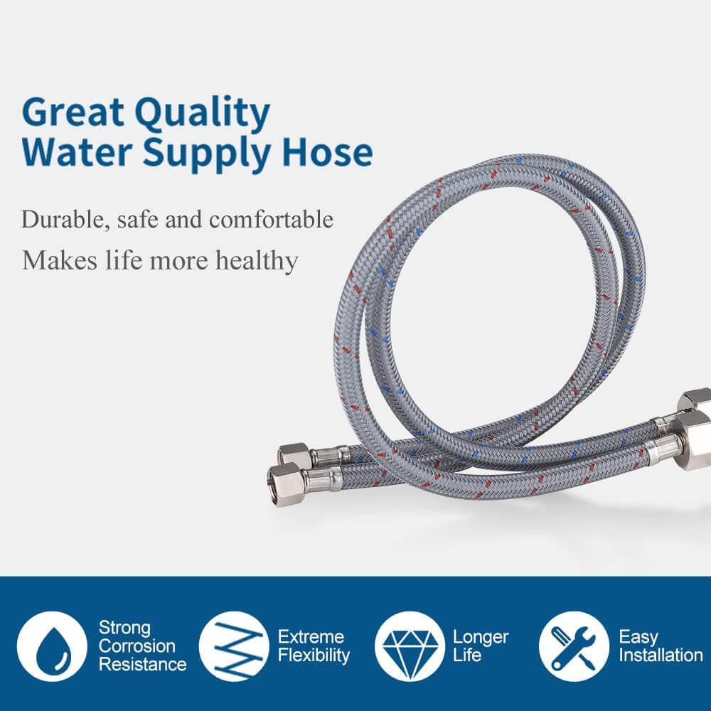 wowow water supply line for sink braided nylon 4