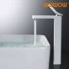12 EVE 0163 Tall Faucets For Vessel Sinks White Square