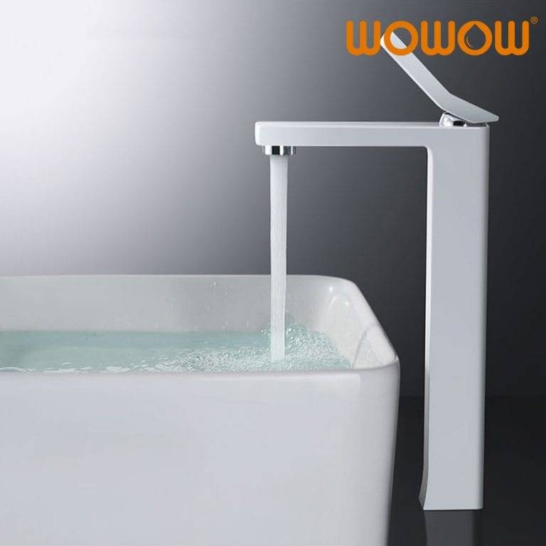 Tall Faucets For Vessel Sinks White Square