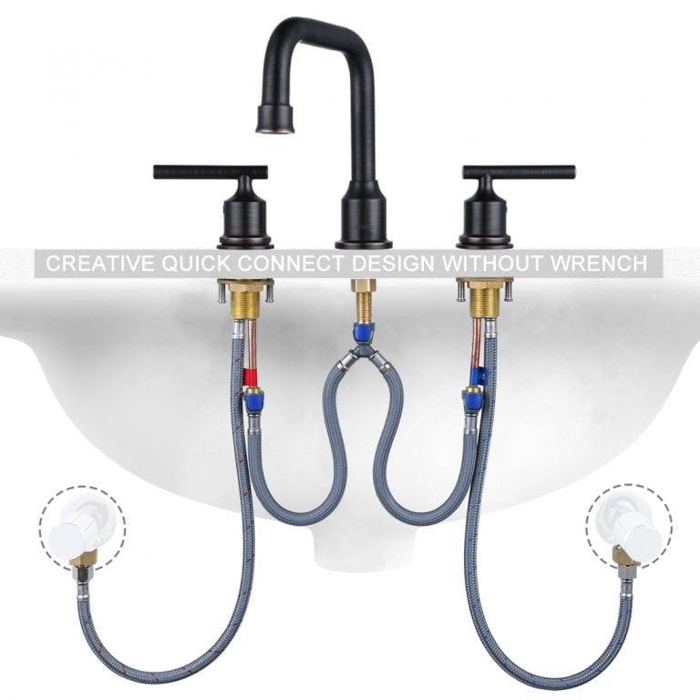 WOWOW Oil Rubbed Bronze Widespread Bathroom Sink Faucet