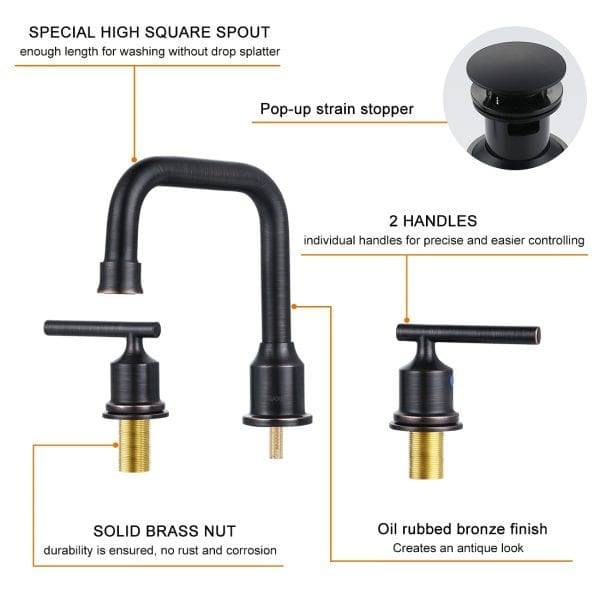 43 2Oil Rubbed Bronze Widespread Bathroom Sink Faucet