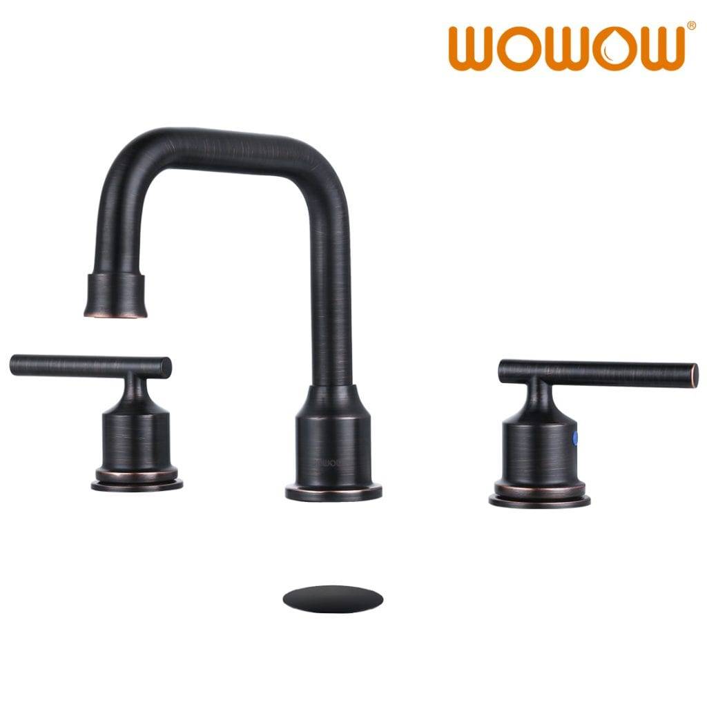 WOWOW Oil Rubbed Bronze Widespread Bathroom Sink Faucet