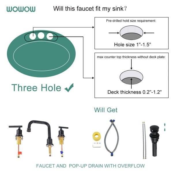 43 5Oil Rubbed Bronze Widespread Bathroom Sink Faucet