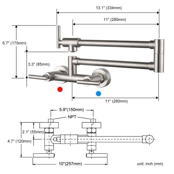 44 8 2311400WOWOW Hot And Cold Faucet Brushed Nickel