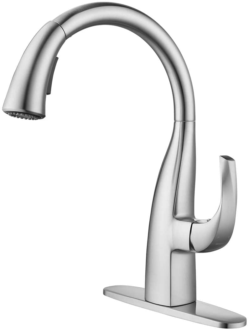 10 10.Wowow Kitchen Sink Faucet with Pull Down Sprayer
