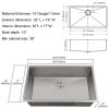 Undermount Kitchen Sink Single Bowl Stainless Steel 32 Inch 2