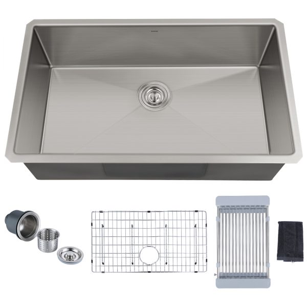 Undermount Kitchen Sink Single Bowl Stainless Steel 32 Inch