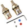WOWOW Faucet Ceramic Brass Cartridge Replacement G12 Copper Spool dengan Allen Key M201 Set Hot Cold Water Faucet Valve untuk Bilik Mandi 2 Pack