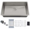 WOWOW Single Bowl Kitchen Sink With Grid And Drain 30 inch WOWOW Single Bowl Kitchen Sink With Grid And Drain 30 inch