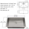 WOWOW Single Bowl Kitchen Sink With Grid And Drain 30 inch 1 2