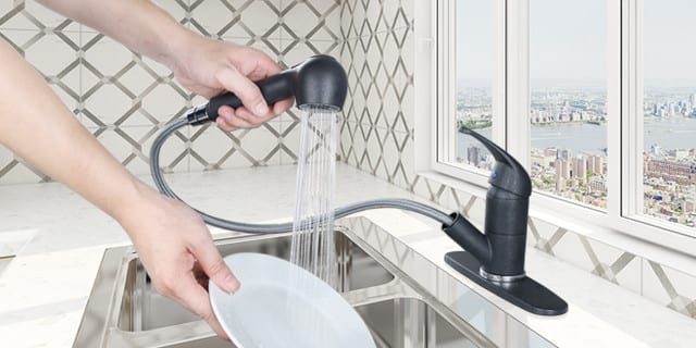 kitchen mixer tap with pull out spout 1