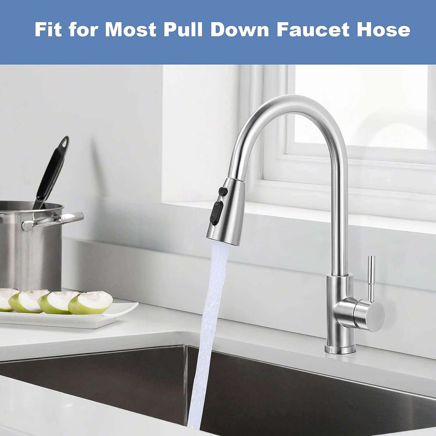 wowow brushed nickel kitchen sink faucet head 4
