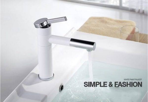 11 4WOWOW White Bathroom Faucet With 360 Degree Rotate 1 1