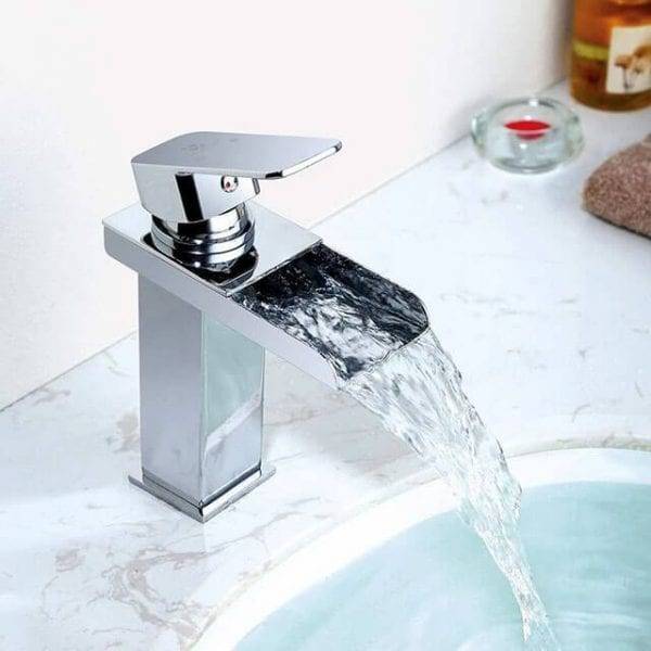15 5 Waterfall Bathroom Faucet Basin Mixer Square Chrome 2