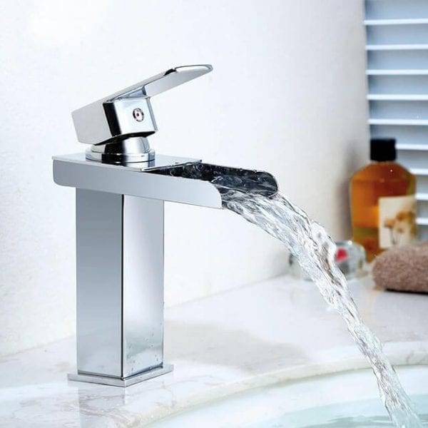 15 5 Waterfall Bathroom Faucet Basin Mixer Square Chrome 3