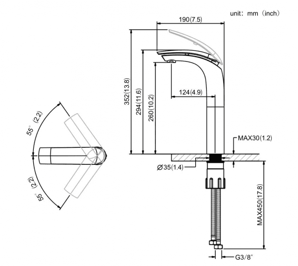 1 7WOWOW Single Lever Tall Basin Mixer White Chrome 7