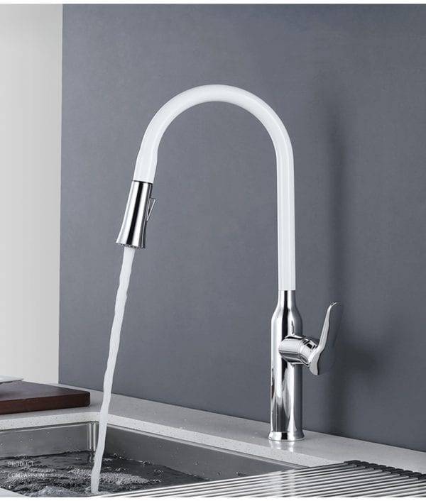 ២១ WOWOW White Pull Down Kitchen Faucet ១