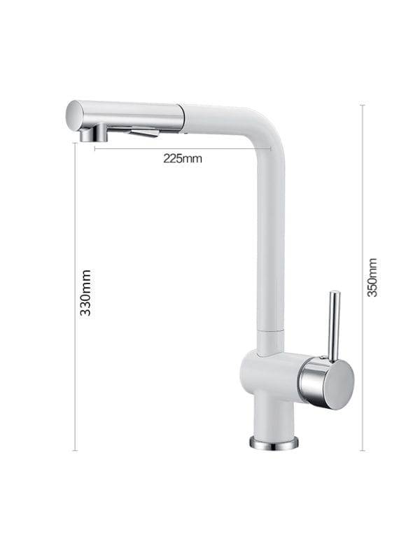 22 WOWOW White Single Lever Kitchen Faucet Pull Out Spray 3