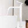 38 white tall basin mixer tap
