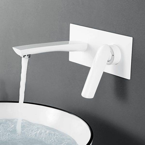 40 3Wall Mounted Basin Faucet White