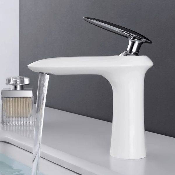 47 Mini Basin Mixer Tap White 1