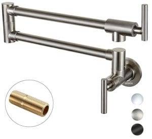 5 WOWOW Pot Filler Kitchen Faucet Solid Brass Folding Wall Mount Faucets