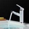 Bathroom Faucet Pull Out Sprayer White And Chrome