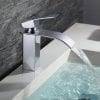 Waterfall Single Hole Vessel Bathroom Faucet Chrome 2 1