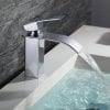 Waterfall Single Hole Vessel Bathroom Faucet Chrome 2