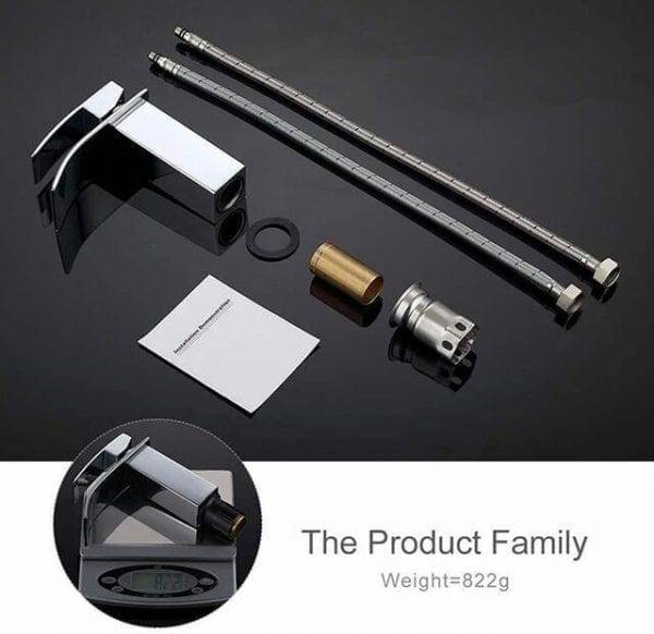 Waterfall Single Hole Vessel Bathroom Faucet Chrome 9