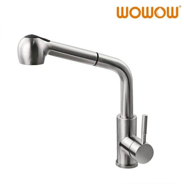 kitchen sink mixer tap with pull out spray brushed nickel
