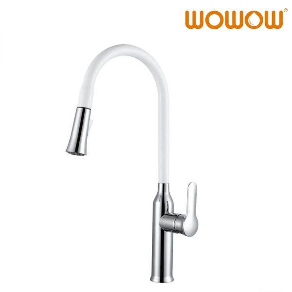 wowow white pull down kitchen faucet