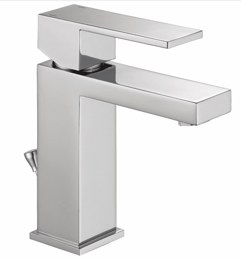 Delta Faucet Modern Single Hole Bathroom Faucet, Single Handle Bathroom Faucet Chrome, Bathroom Sink Faucet, Drain Assembly, Chrome 567LF-PP