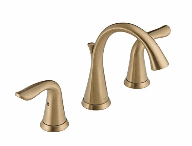 Delta Faucet Lahara Widespread Bathroom Faucet 3 Hole, Gold Bathroom Faucet, Diamond Seal Technology, Metal Drain Assembly, Champagne Bronze 3538-CZMPU-DST