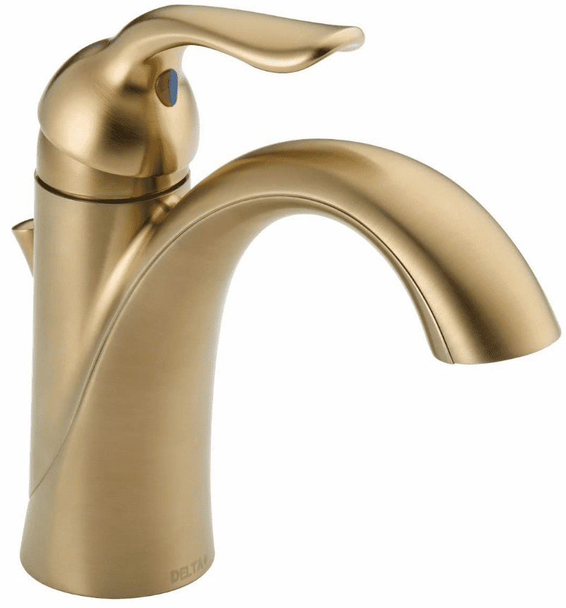 Смеситель Delta-Faucet-Lahara-Смеситель для ванной комнаты с одним отверстием-Золотой-Смеситель для ванной комнаты-Одинарная ручка-Diamond-Seal-Technology-Metal-Drain-Assembly-Champagne-Bronze-538-CZMPU-DST