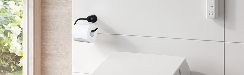 toilet paper holder wall mounted black