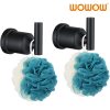 WOWOW Matte Black Wall Mounted Towel Hooks Stainless Steel Robe Hook 2 Pack