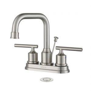 11 2320200 0 0 WOWOW Centerset Bathroom Faucet With Pop Up Drain Assembly 2