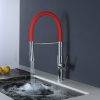 24 Pull Down Rubber Hose Kitchen Faucet Black 6 1